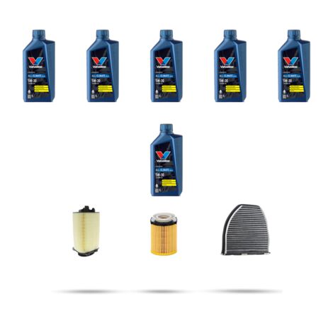 Kit tagliando 3 FILTRI e 6L OLIO compatibile con Mercedes Classe C (W204,C204,S204) C180 1.6 BlueEfficiency 115kw Dal 2012 al 2014