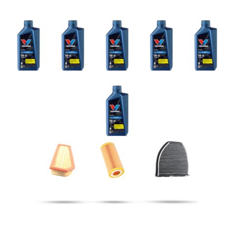 Kit tagliando 3 FILTRI e 6L OLIO compatibile con Mercedes Classe C (W204,C204,S204) C180 1.8 CGI 115kw Dal 2009