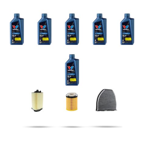 Kit tagliando 3 FILTRI e 6L OLIO compatibile con Mercedes Classe C (W204,C204,S204) C180 K BlueEfficiency 115kw Dal 2008