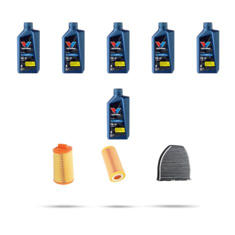 Kit tagliando 3 FILTRI e 6L OLIO compatibile con Mercedes Classe C (W204,C204,S204) C180 Kompressor 115kw Dal 2007