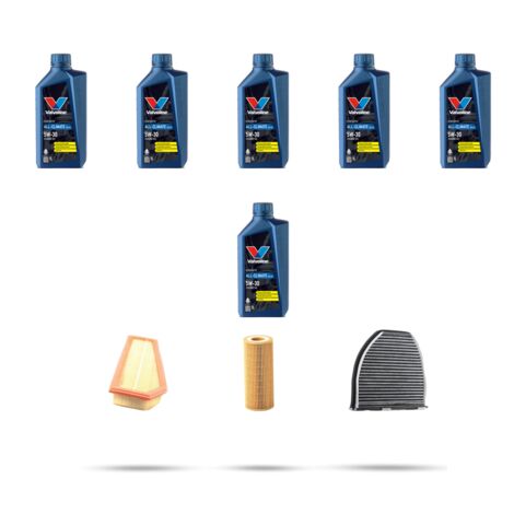 Kit tagliando 3 FILTRI e 6L OLIO compatibile con Mercedes Classe C (W204,C204,S204) C200 CGI BlueEfficency 135kw Dal 2009 al 2014