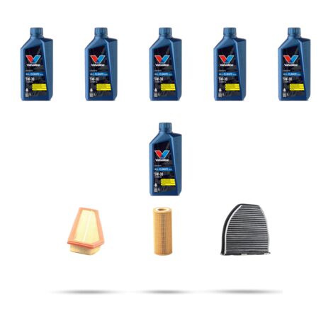 Kit tagliando 3 FILTRI e 6L OLIO compatibile con Mercedes Classe C (W204,C204,S204) C200 Kompressor 135kw Dal 2007