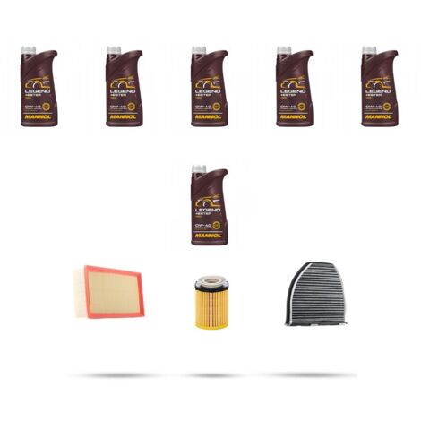 Kit tagliando 3 FILTRI e 6L OLIO compatibile con Mercedes Classe E (w212) 180 115kw dal 2013