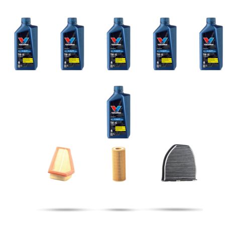 Kit tagliando 3 FILTRI e 6L OLIO compatibile con Mercedes Classe E (w212) 200 CGI 135kw dal 2009