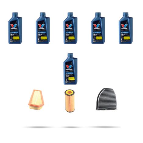 Kit tagliando 3 FILTRI e 6L OLIO compatibile con Mercedes Classe E (w212) 250 cgi 150kw dal 2009