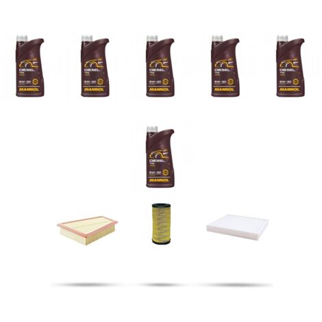 Kit tagliando 3 FILTRI e 6L OLIO compatibile con Mercedes Classe T (W420) 160 CDI 70kw Dal 2021