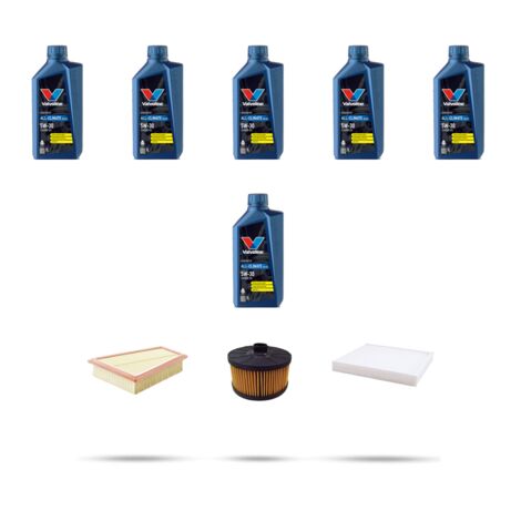 Kit tagliando 3 FILTRI e 6L OLIO compatibile con Mercedes Classe T (W420) 180 96kw Dal 2021