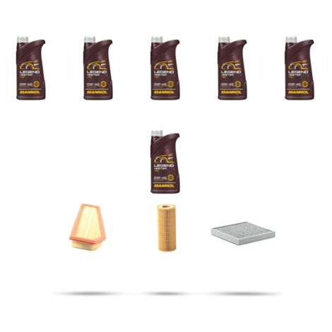 Kit tagliando 3 FILTRI e 6L OLIO compatibile con Mercedes Slk (R172) 200 CGI 135kw Dal 2011 al 2015