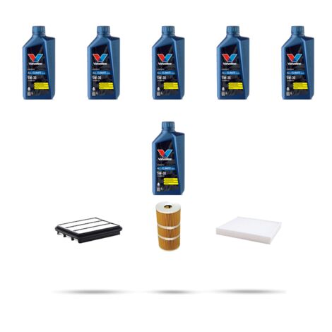 Kit tagliando 3 FILTRI e 6L OLIO compatibile con Nissan Qashqai II (J11E) 1.7 dCI 110kw Dal 2018