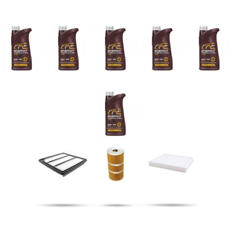 Kit tagliando 3 FILTRI e 6L OLIO compatibile con Nissan X-Trail (T32) 1.7 dCi 96kw Dal 2019