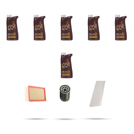 Kit tagliando 3 FILTRI e 6L OLIO compatibile con Peugeot 807 3.0 V6 150kw dal 2002