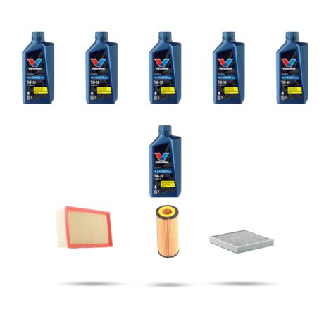 Kit tagliando 3 FILTRI e 6L OLIO compatibile con Porsche Cayenne II (958) 3.0 Hybrid 306Kw dal 2011