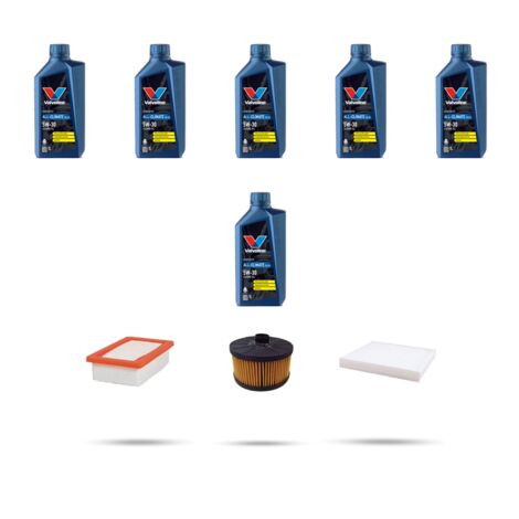 Kit tagliando 3 FILTRI e 6L OLIO compatibile con Renault Clio V 1.3 TCe 100 96Kw dal 2019