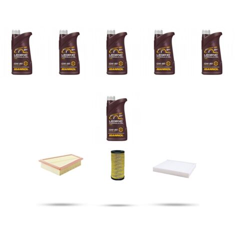 Kit tagliando 3 FILTRI e 6L OLIO compatibile con Renault Express 1.5 Blue Dci 55kw Dal 2021