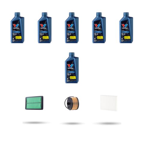 Kit tagliando 3 FILTRI e 6L OLIO compatibile con Renault Kadjar (HFE) 1.3 Tce 103kw dal 2018