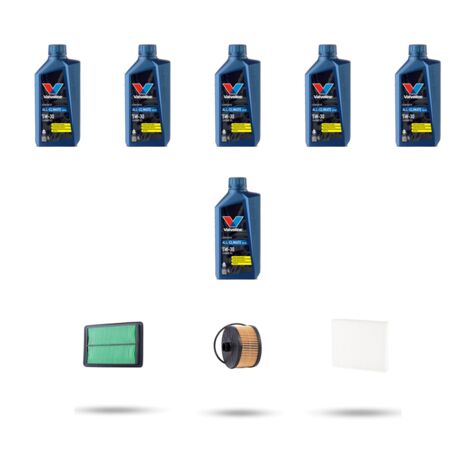 Kit tagliando 3 FILTRI e 6L OLIO compatibile con Renault Kadjar (HFE) 1.3 Tce 117kw dal 2018