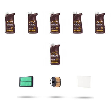 Kit tagliando 3 FILTRI e 6L OLIO compatibile con Renault Koleos II 1.3 TCe 160 116Kw dal 2020