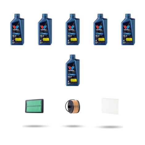 Kit tagliando 3 FILTRI e 6L OLIO compatibile con Renault Koleos II 1.3 TCe 160 116Kw dal 2020