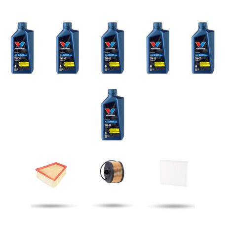Kit tagliando 3 FILTRI e 6L OLIO compatibile con Renault Megane IV 1.3 Tce 85kw dal 2018
