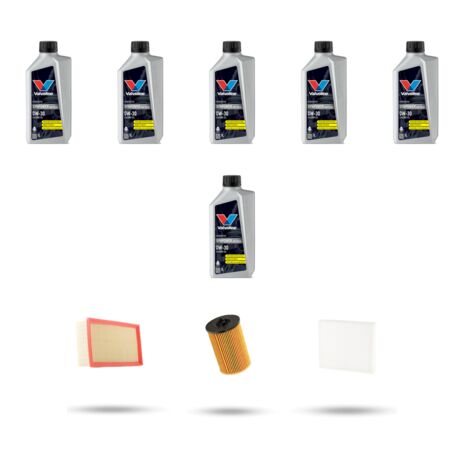 Kit tagliando 3 FILTRI e 6L OLIO compatibile con Skoda Octavia III 2.0 RS 180kw Dal 2017