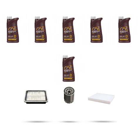 Kit tagliando 3 FILTRI e 6L OLIO compatibile con Subaru Legacy V 2.0i 110kw dal 2009