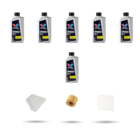 Kit tagliando 3 FILTRI e 6L OLIO compatibile con Toyota Avensis III (T27) 2.2 D-4D 110kw Dal 2009