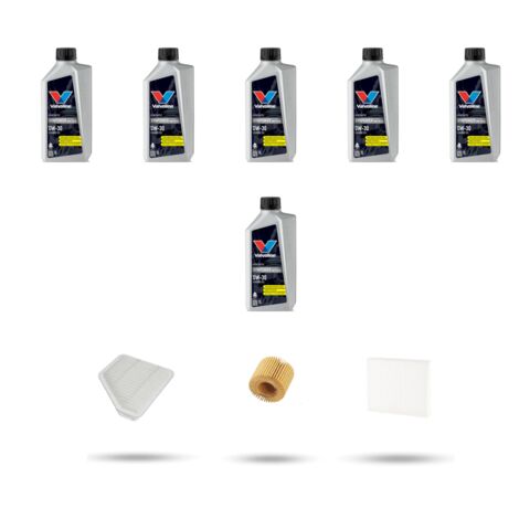 Kit tagliando 3 FILTRI e 6L OLIO compatibile con Toyota Avensis III (T27) 2.2 D-4D 130kw Dal 2009