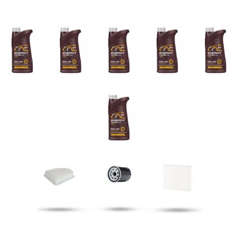 Kit tagliando 3 FILTRI e 6L OLIO compatibile con Toyota Rav 4 III 3.5 VVT-i 201Kw dal 2005 al 2012