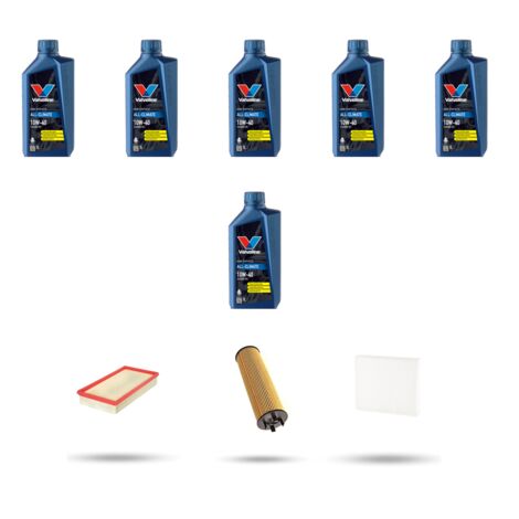 Kit tagliando 3 FILTRI e 6L OLIO compatibile con Volvo C70 I 2.0 20V Turbo 166Kw dal 1997 al 2005