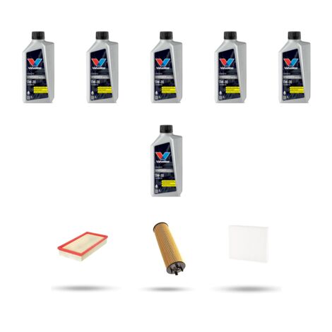 Kit tagliando 3 FILTRI e 6L OLIO compatibile con Volvo C70 I 2.3 20V T5 176Kw dal 1997 al 2005