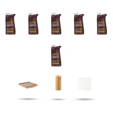 Kit tagliando 3 FILTRI e 6L OLIO compatibile con Volvo S40 II 2.4 103Kw dal 2004 al 2009