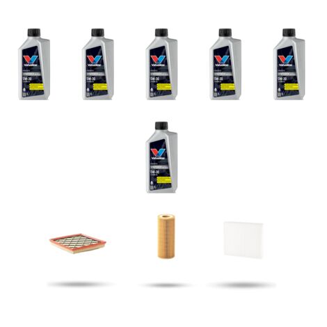 Kit tagliando 3 FILTRI e 6L OLIO compatibile con Volvo S40 II 2.4 103Kw dal 2004 al 2009