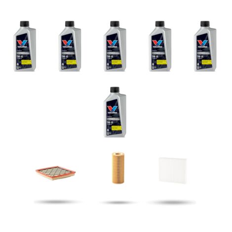 Kit tagliando 3 FILTRI e 6L OLIO compatibile con Volvo S40 II 2.5 T5 162Kw dal 2004 al 2007
