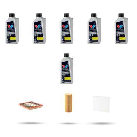 Kit tagliando 3 FILTRI e 6L OLIO compatibile con Volvo S40 II 2.5 T5 169Kw dal 2004 al 2012