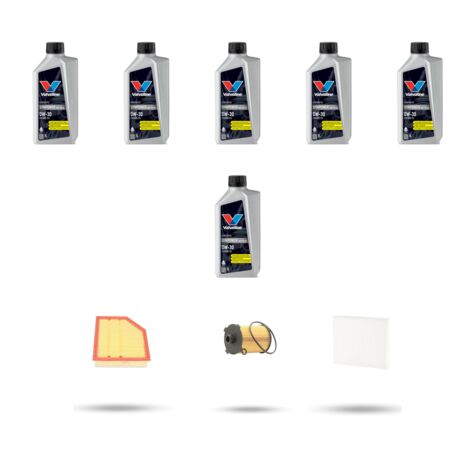 Kit tagliando 3 FILTRI e 6L OLIO compatibile con Volvo S60 II V60 Cross Country 2.0 T4 140Kw dal 2015 al 2018