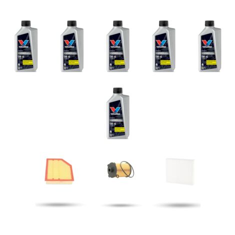 Kit tagliando 3 FILTRI e 6L OLIO compatibile con Volvo S60 II V60 Cross Country 2.0 T5 180Kw dal 2013 al 2018