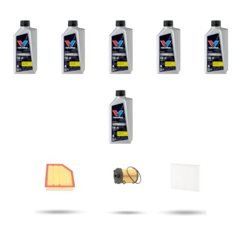 Kit tagliando 3 FILTRI e 6L OLIO compatibile con Volvo S60 II V60 Cross Country 2.0 T6 225Kw dal 2013 al 2018