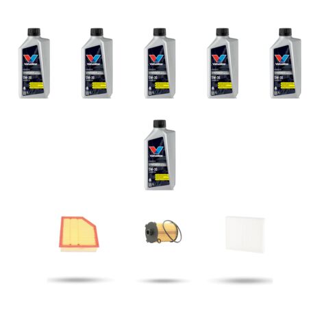Kit tagliando 3 FILTRI e 6L OLIO compatibile con Volvo S60 III V60 II Cross Country 2.0 B4 Mild Hybrid 145Kw dal 2020