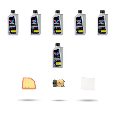 Kit tagliando 3 FILTRI e 6L OLIO compatibile con Volvo S60 III V60 II Cross Country 2.0 B5 Mild Hybrid 184Kw dal 2020