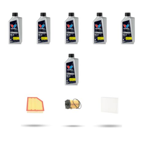 Kit tagliando 3 FILTRI e 6L OLIO compatibile con Volvo S60 III V60 II Cross Country 2.0 T4 140kw Dal 2019