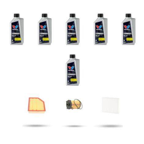 Kit tagliando 3 FILTRI e 6L OLIO compatibile con Volvo S60 III V60 II Cross Country 2.0 T4 155kw Dal 2019