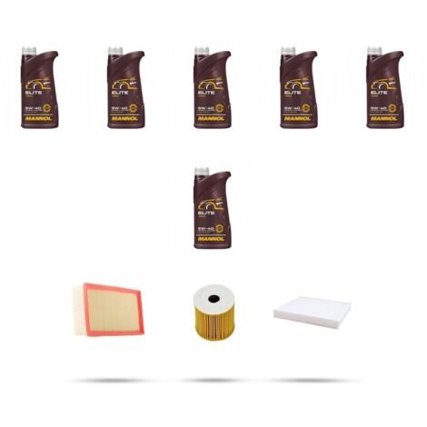 Kit tagliando 3 FILTRI e 6L OLIO compatibile con Volvo S70 2.4 20v 125kw dal 1997