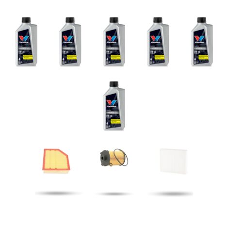 Kit tagliando 3 FILTRI e 6L OLIO compatibile con Volvo S80 II 2.0 Drive-E 180kw Dal 2014