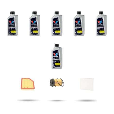Kit tagliando 3 FILTRI e 6L OLIO compatibile con Volvo S80 II 2.0 T5 180kw dal 2013