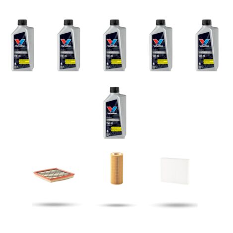 Kit tagliando 3 FILTRI e 6L OLIO compatibile con Volvo S80 II 2.5 T5 187Kw dal 2012 al 2016