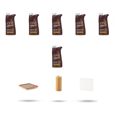 Kit tagliando 3 FILTRI e 6L OLIO compatibile con Volvo S80 II 2.5 T5 187Kw dal 2012 al 2016