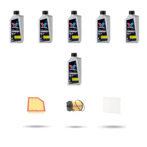 Kit tagliando 3 FILTRI e 6L OLIO compatibile con Volvo S90 II 2.0 B5 Mild-Hybrid 184Kw 2020