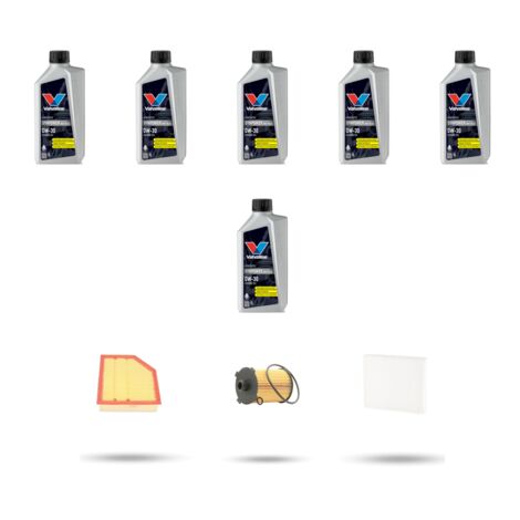Kit tagliando 3 FILTRI e 6L OLIO compatibile con Volvo S90 II 2.0 B6 Mild-Hybrid 220Kw dal 2020