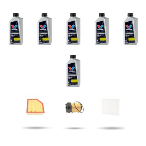 Kit tagliando 3 FILTRI e 6L OLIO compatibile con Volvo S90 II 2.0 T8 Plug-in-Hybrid 246Kw dal 2016
