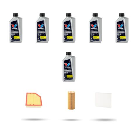 Kit tagliando 3 FILTRI e 6L OLIO compatibile con Volvo V40 II V40 Cross Country Dal 2.0 D3 110kw 2015